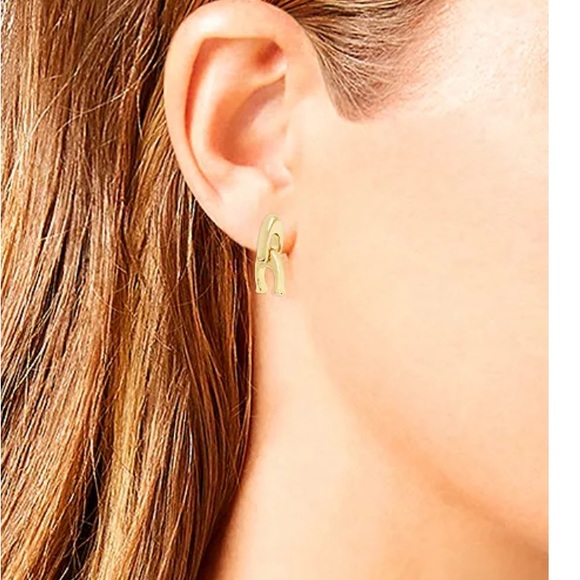 COACH Gold-Tone Signature C Double Drop Stud Earrings - Picture 5 of 7